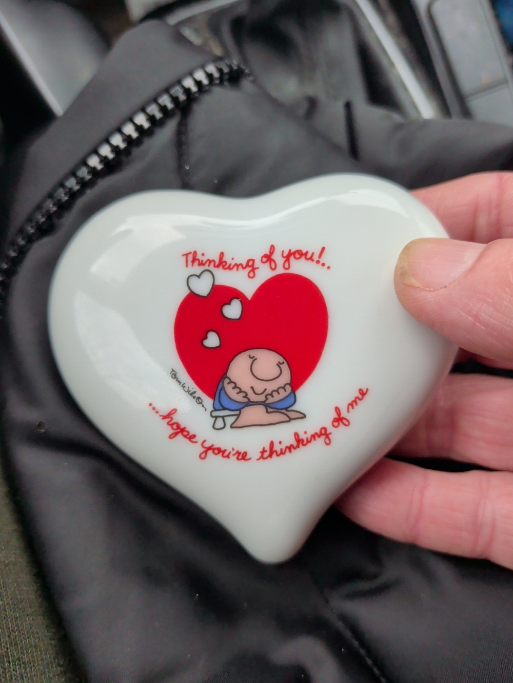 Vintage Ziggy 'Love Talk' Heart-Shaped Porcelain Paper Weight
